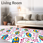 Vibrant Surfboard Splash Abstract Rug