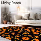 Bold Orange Basketball Court Rug