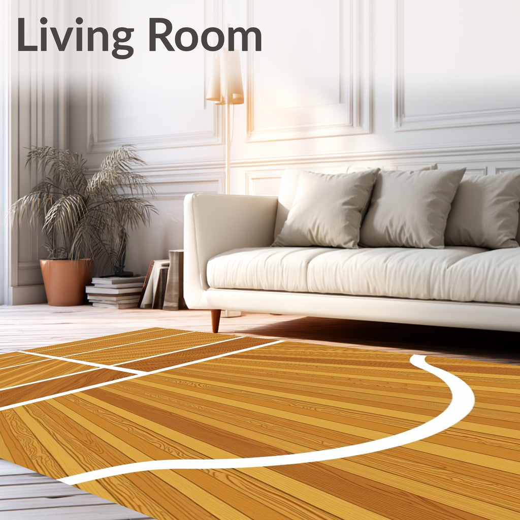 Golden Wood Grain Plank Rug