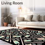 Pastel Pink Mint Geometric Blossom Rug