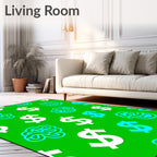 Bright Green Dollar Brain All-Over Rug