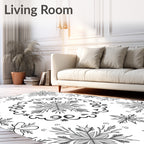 Winter Snowflake Medallion Grayscale Rug