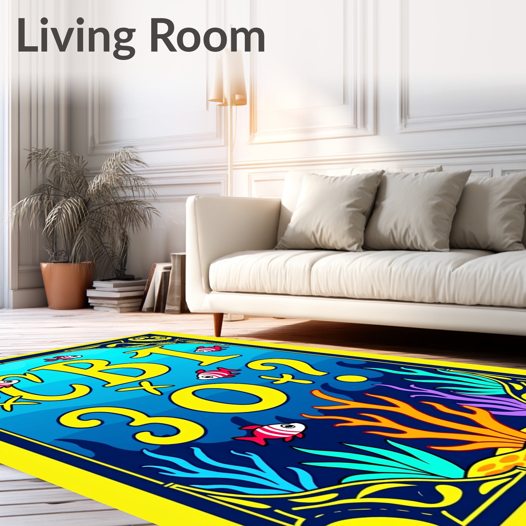 Bright Colorful Underwater World Rug