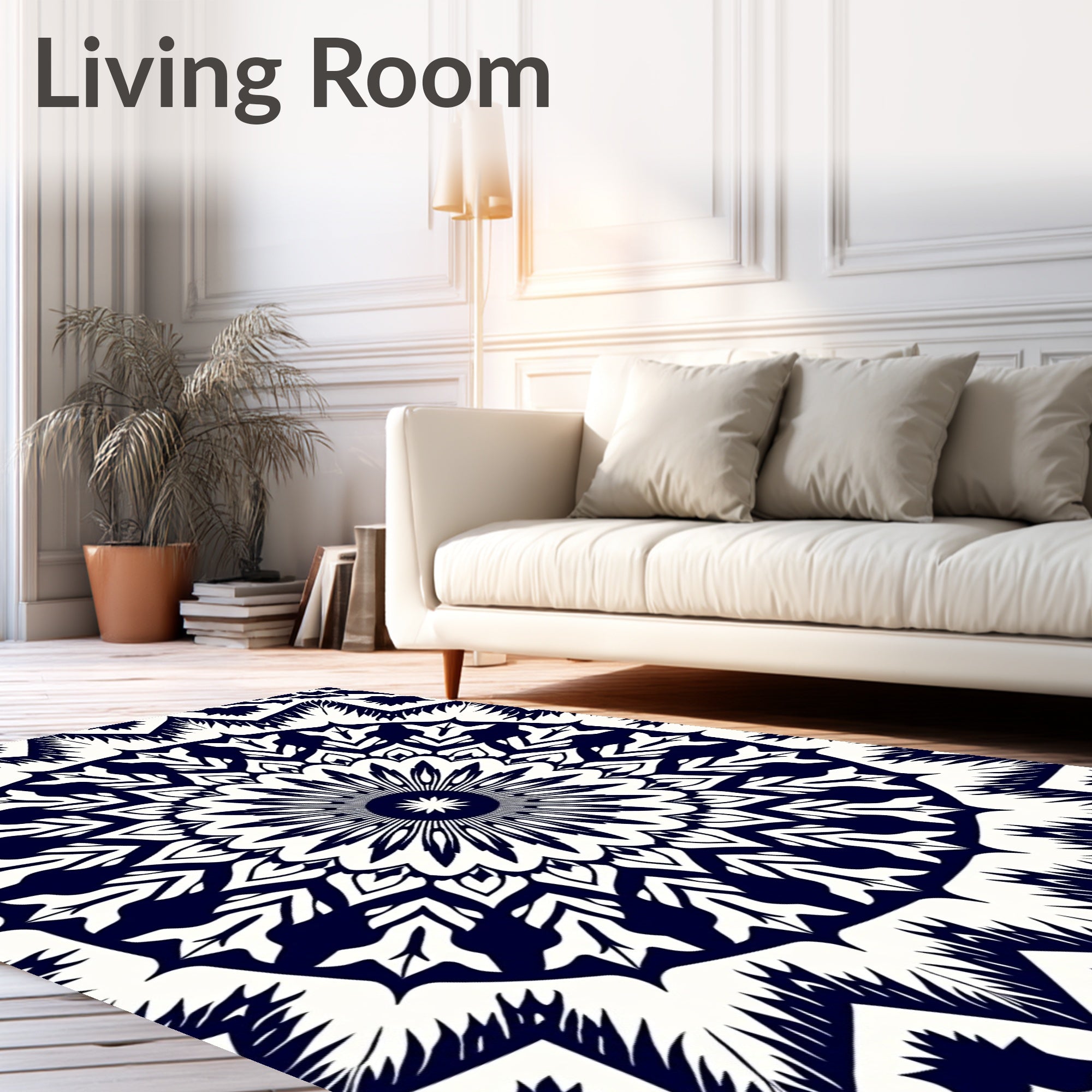 Midnight Blue Floral Radiance Rug