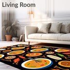 Whimsical Noodle Bowl Autumn Foliage Rug