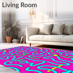 Whimsical Pink Maze Ribbon Rug