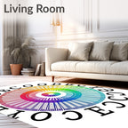 Rainbow Alphabet Sunburst Rug