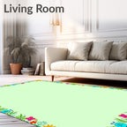 Whimsical Tropical Border with Animals Rug