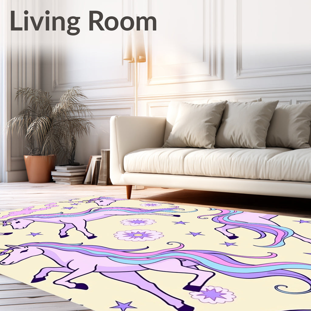 Pastel Unicorn Star Clouds Rug
