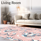 Abstract Pink Floral Medallion Swirls Rug