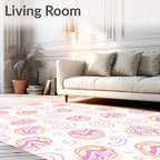 Pink Cream Swirl Abstract Organic Rug