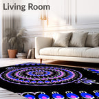 Circular Violet Blue Mandala Rug