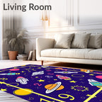 Outer Space Rocket Planet Journey Rug