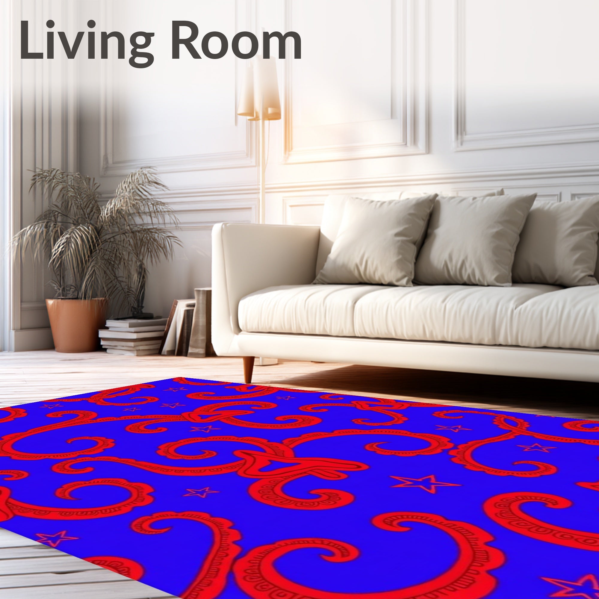 Bold Red Swirl Star Nova Rug