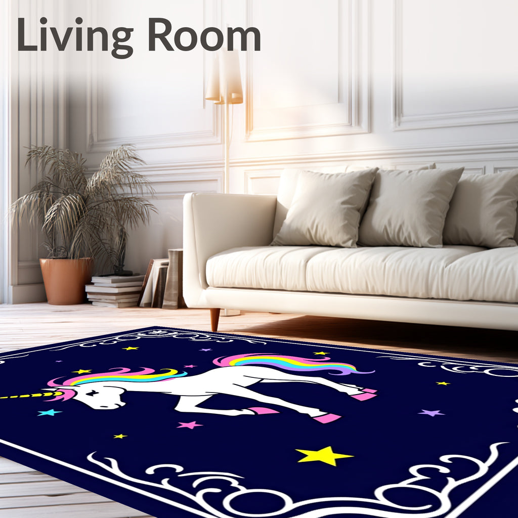 Rainbow Mane Unicorn Night Sky Rug