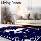 Rainbow Mane Unicorn Night Sky Rug