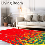 Crimson Field Starry Night Grass Rug