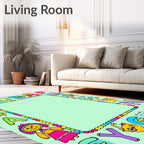 Children's Alphabet Creatures Border Rug