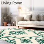 Classic Emerald Floral Arch Rug