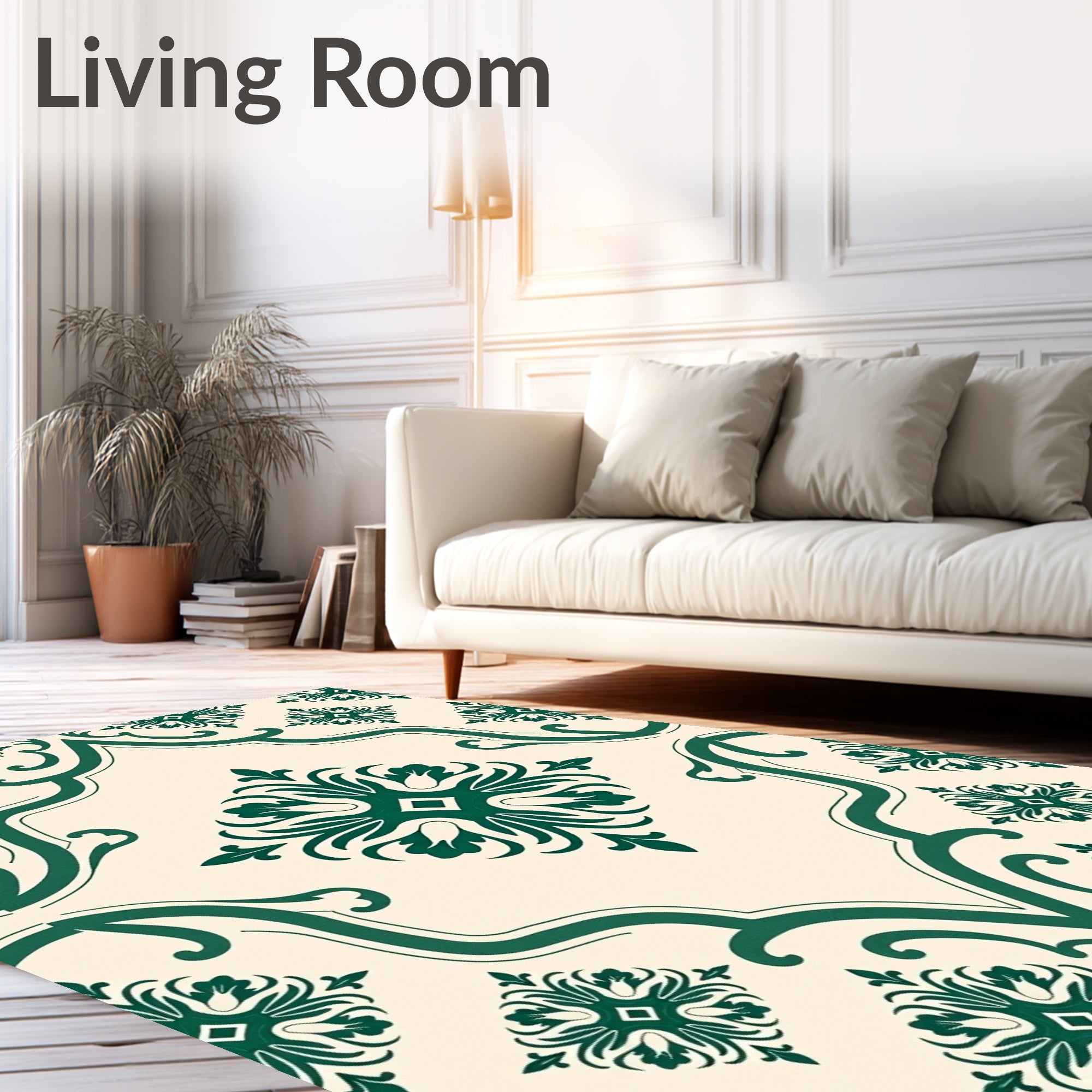 Classic Emerald Floral Arch Rug
