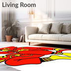 Radical Red Yellow Character Action Rug