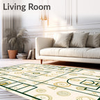 Cream Golden Court Symbols Rug
