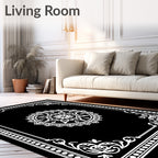 Elegant White Mandala Frame Rug