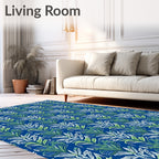 Emerald Green Leafy Column Rug