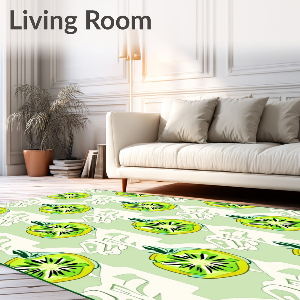 Green Kiwi Slice Repeat Rug