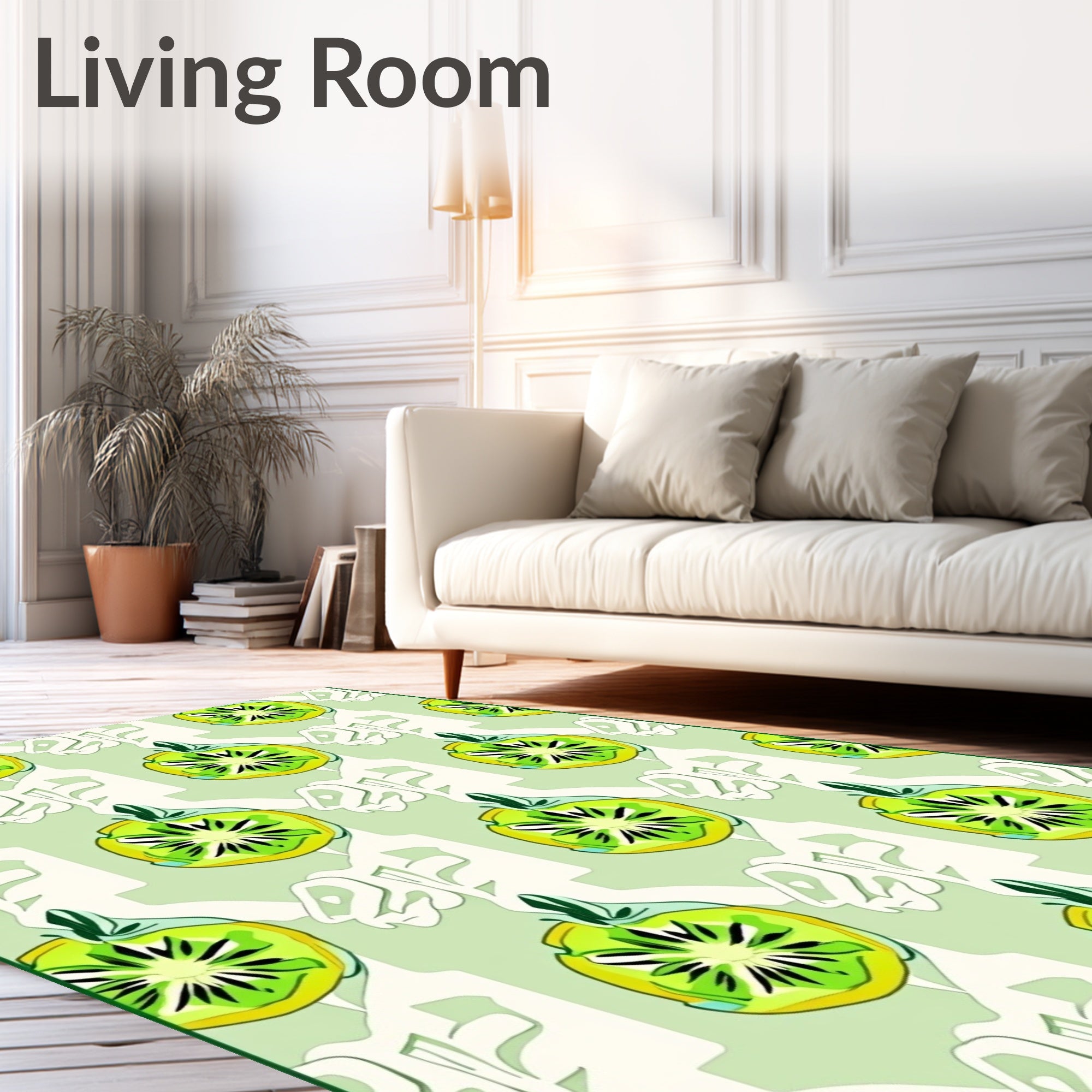 Green Kiwi Slice Repeat Rug