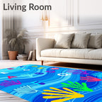 Oceanic Alphabet Coral Scene Rug