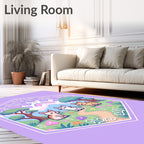Cute Kawaii Cats Garden Landscape Rug