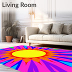 Vibrant Sunburst Bright Floral Rug
