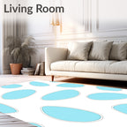Soft Blue Organic Shapes Rug