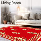 Red Cream Goblet Border Rug