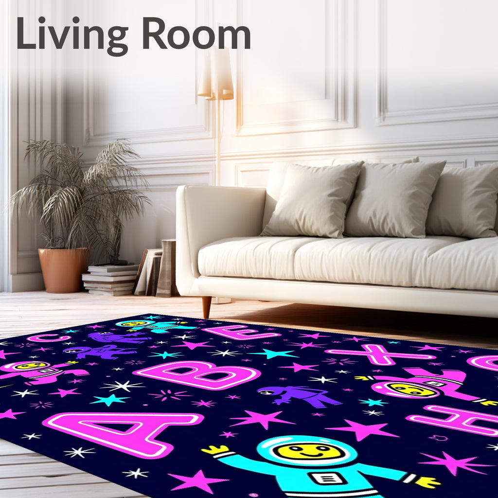 Cosmic Astronauts and Letters Rug