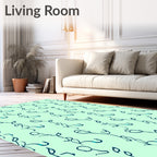 Teal Botanical Sketch Repeat Rug