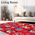 Joyful Children Red Festive Medallion Rug