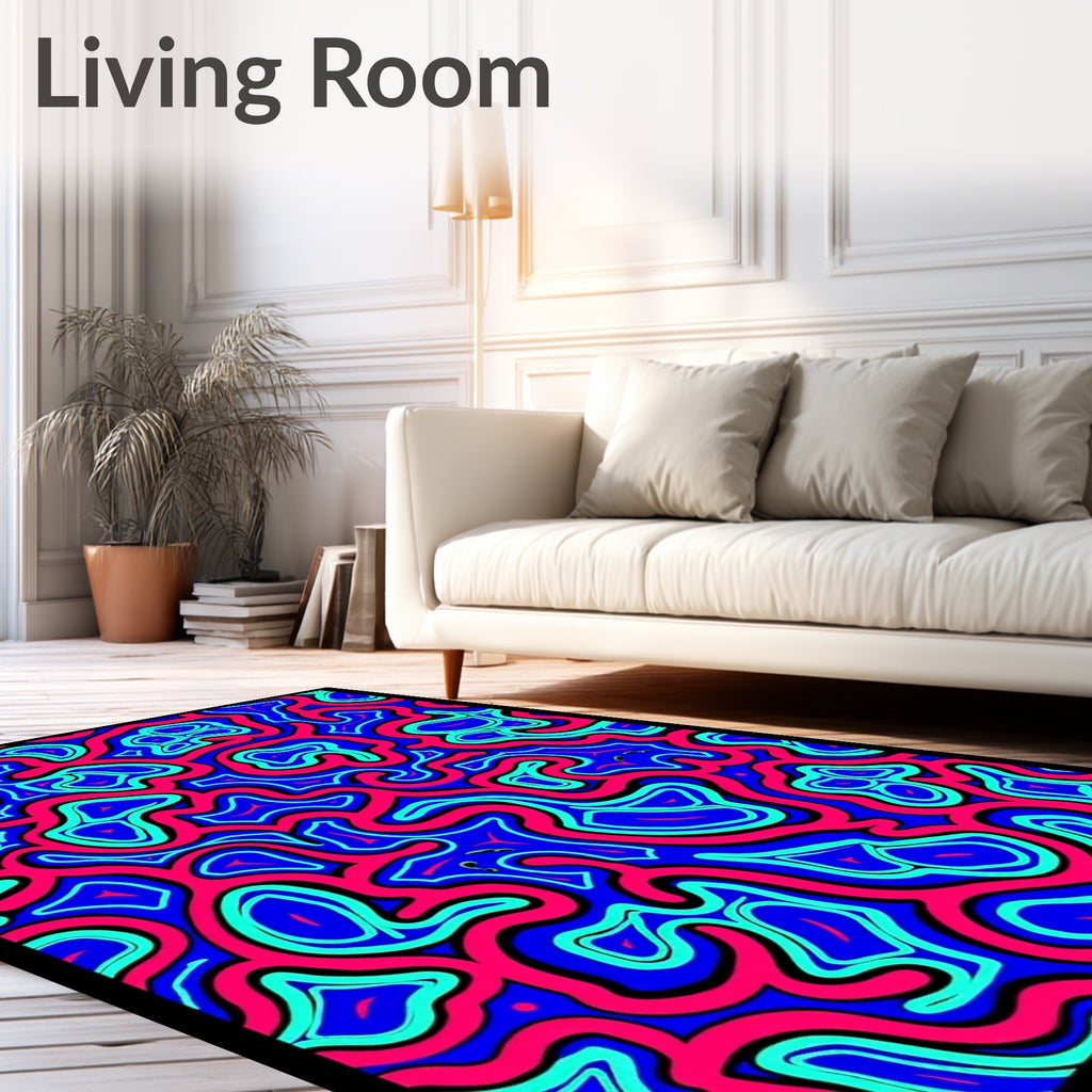 Vibrant Abstract Organic Flow Rug