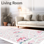 Pink Village Maze Abstract Rug