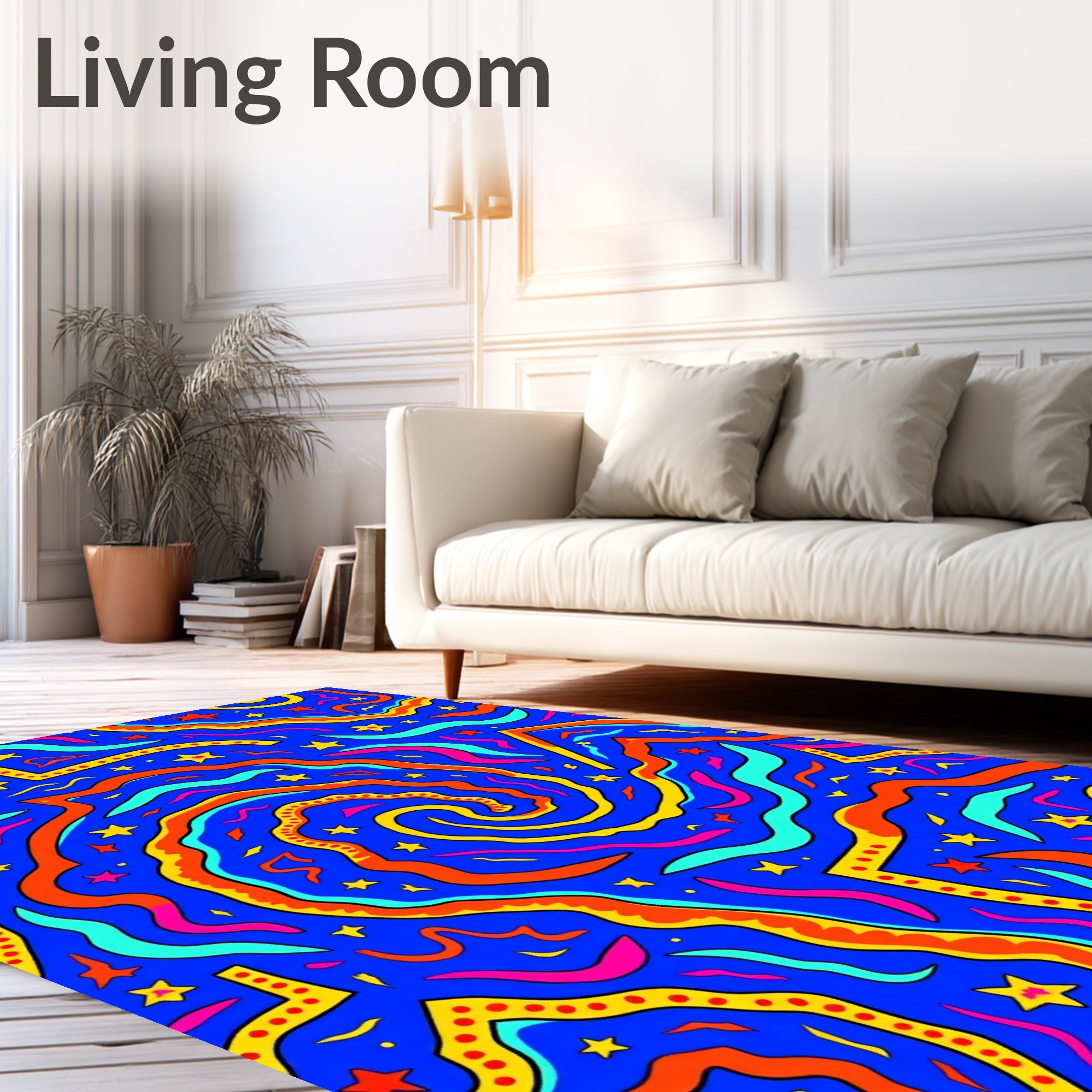 Whimsical Starry Waves Rug