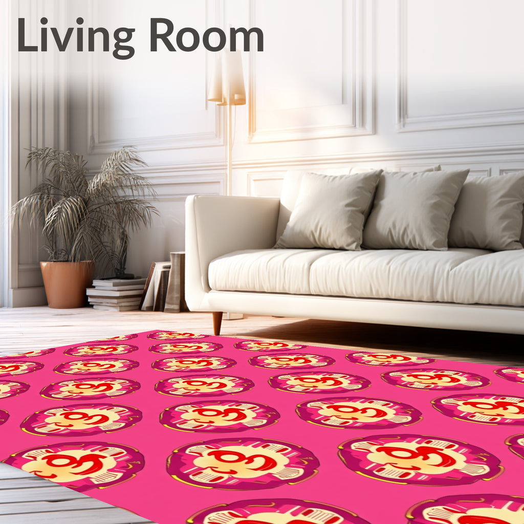 Crimson Gold Floral Medallion Rug