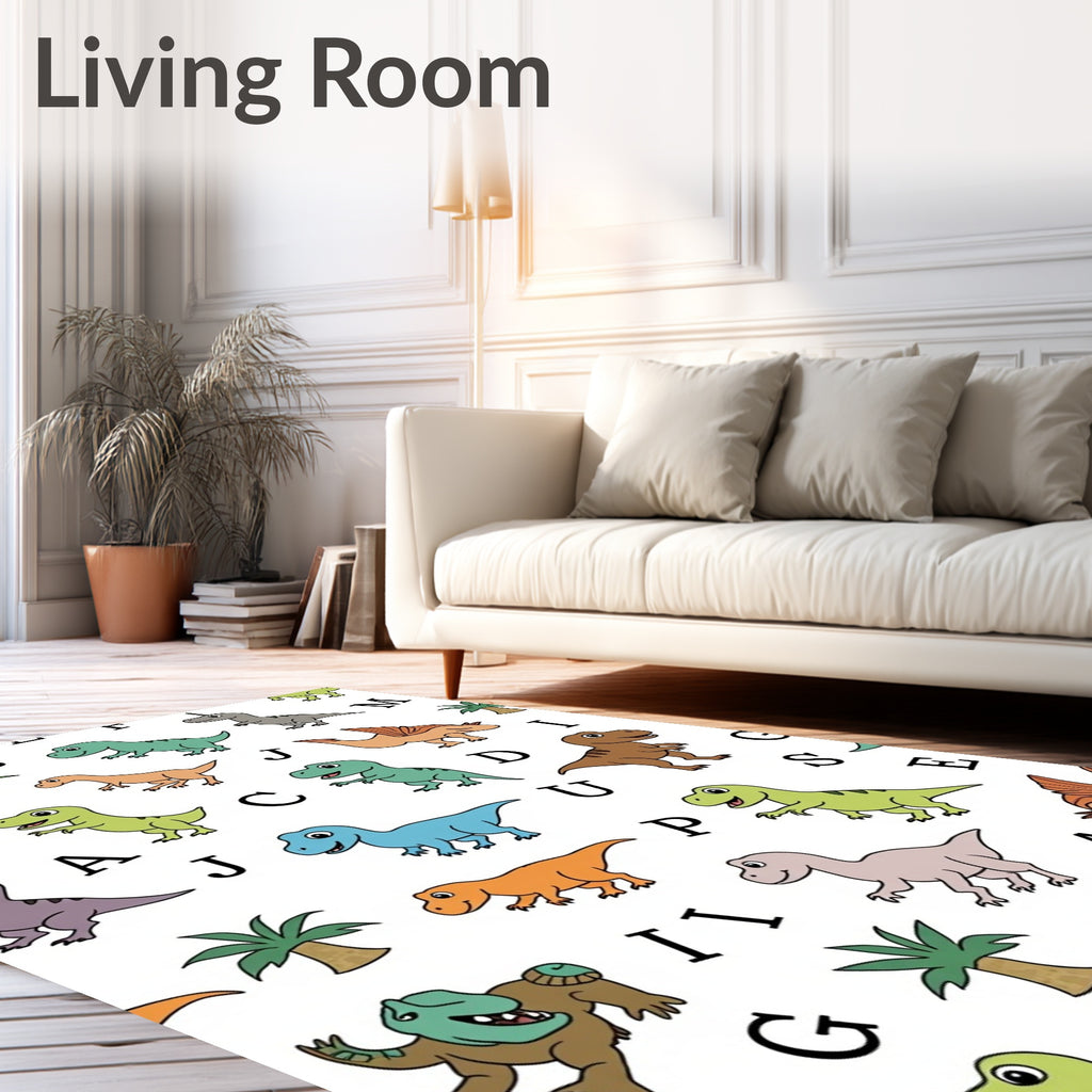 Playful Dinosaur Alphabet Fun Rug