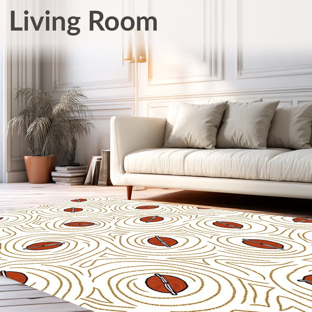 Brown Coffee Bean Swirls Rug