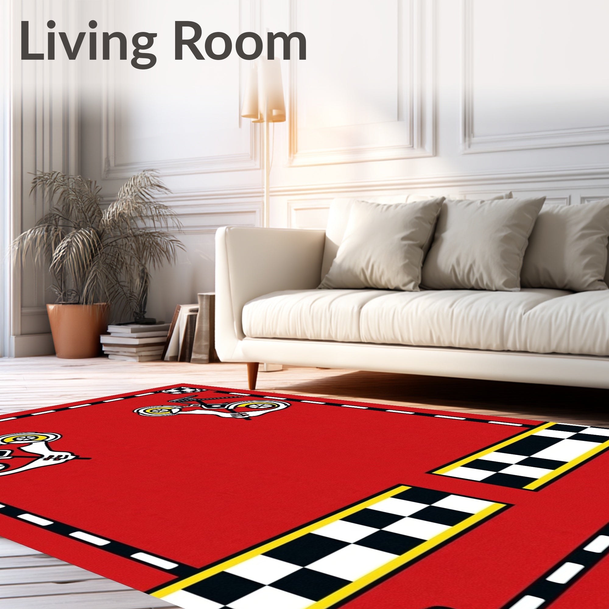 Red Racing Flag Motorcycle Rug