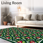Deep Forest Red Berry Botanical Repeats Rug