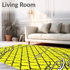 Bright Yellow Wire Mesh Texture Rug