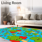 Whimsical Green Alphabet Trees Rug