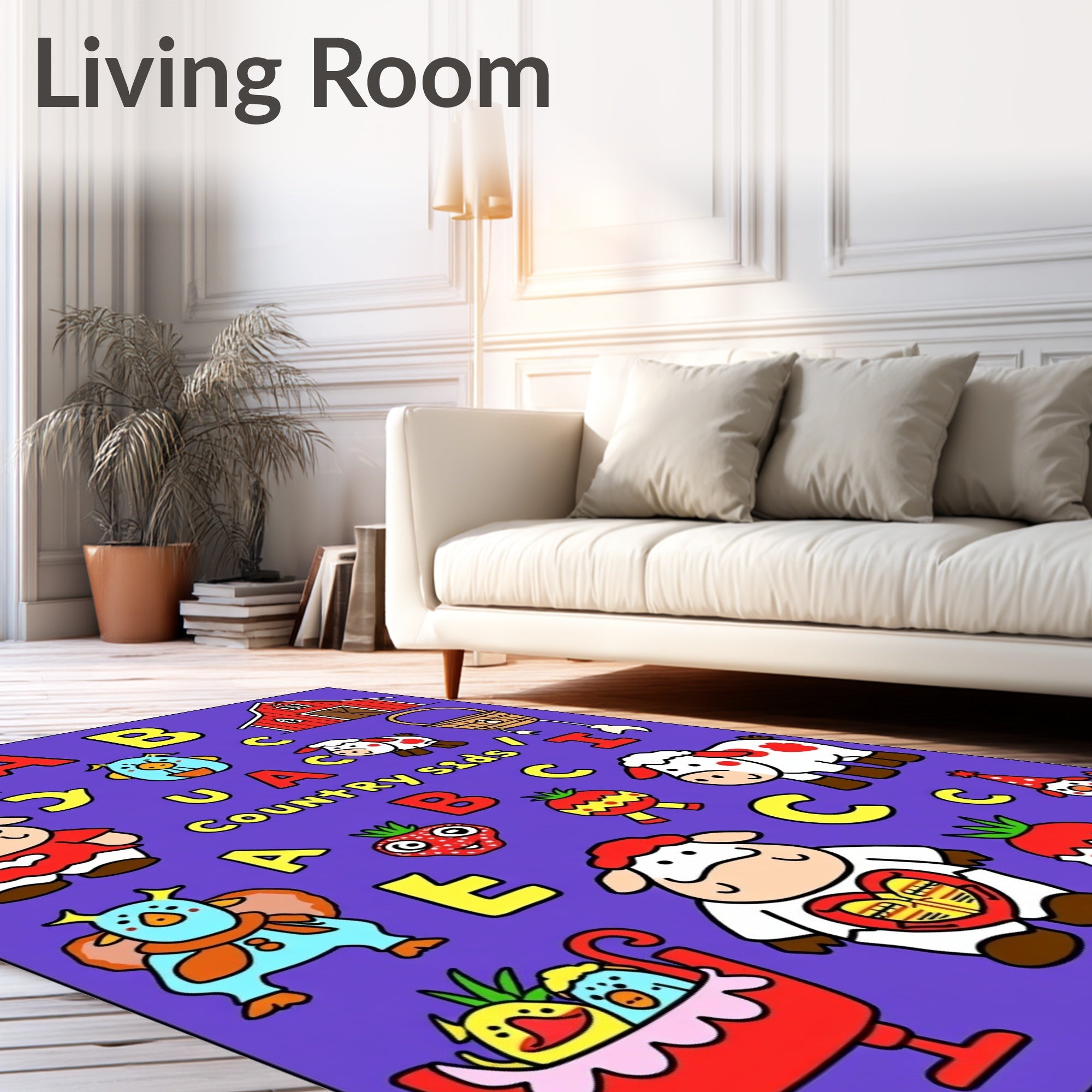 Country Animals Alphabet Fun Rug