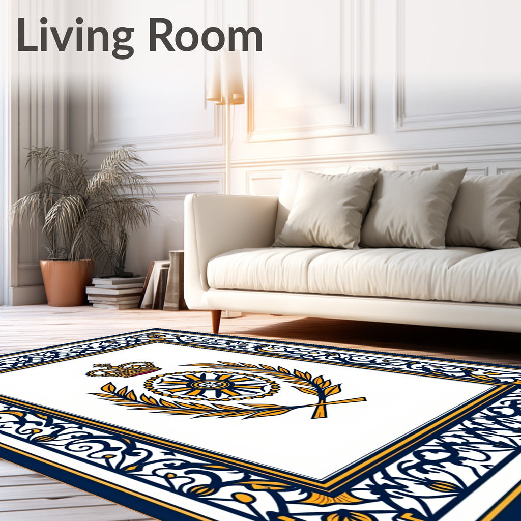 Grand Royal Crest Laurel Wreath Rug